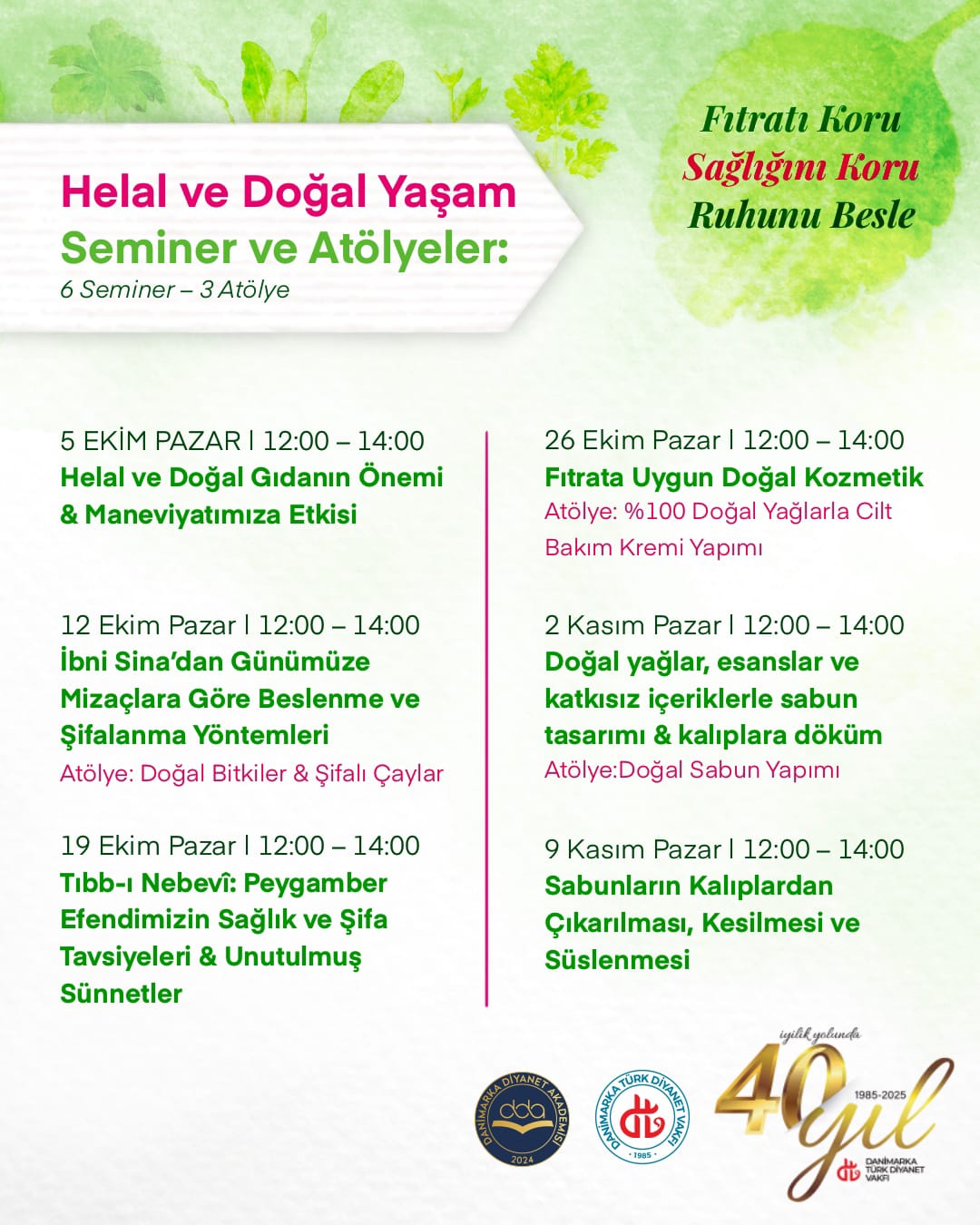 Helal ve Doğal Yaşam Seminer ve Atölyeleri